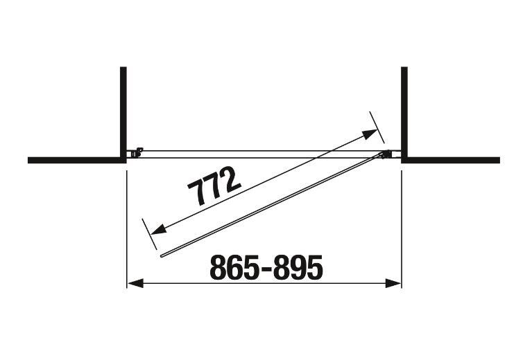 JIKA NION sprchové dveře 90x195 cm, pivotové, lesklý hliník/sklo čiré H2542N20026681 Technický nákres