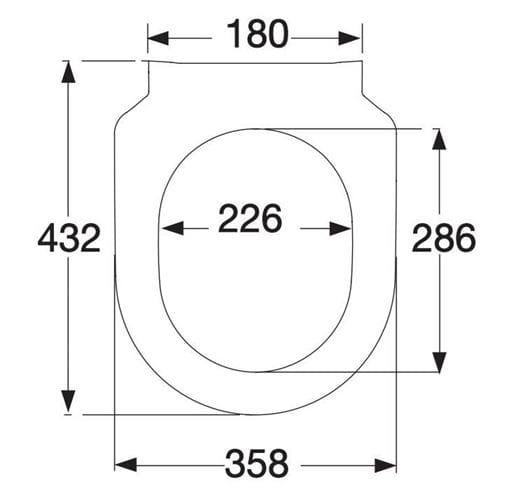 VILLEROY & BOCH VERITY DESIGN 2.0 WC sedátko Slim, SoftClosing, alpská bílá 8M47S101 Technický nákres