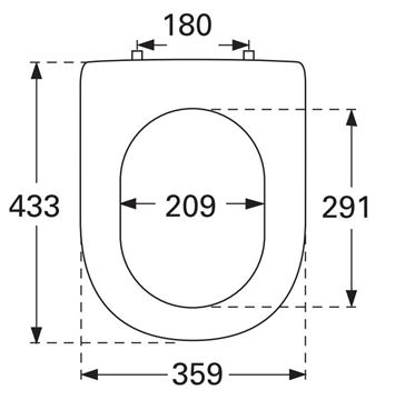 VILLEROY & BOCH VERITY DESIGN 2.0 WC sedátko, SoftClosing, alpská bílá 8M46S101 Technický nákres
