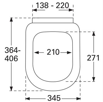 VILLEROY & BOCH VERITY DESIGN 2.0 WC sedátko, SoftClosing, alpská bílá 8M48S101 Technický nákres