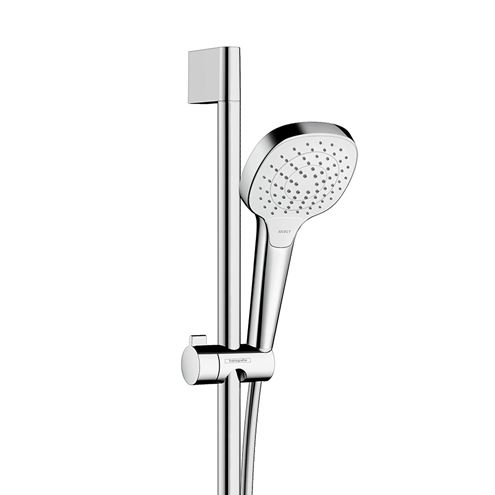 HANSGROHE CROMA SELECT E VARIO sprchový set s termostatickou baterií, ruční sprcha se 3 proudy, tyč, hadice, bílá/chrom 27081400 Obrázek - fotka