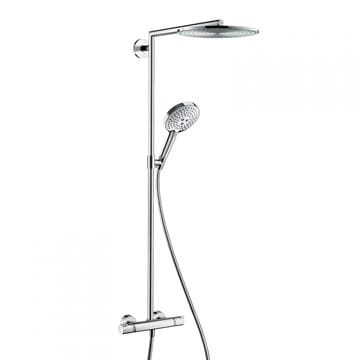 HANSGROHE RAINDANCE S SHOWEPIPE sprchový set s termostatickou baterií, horní sprcha, ruční sprcha se 3 proudy, tyč, hadice, chrom