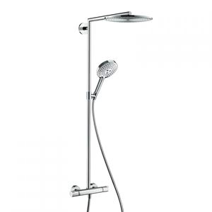 HANSGROHE RAINDANCE S SHOWEPIPE sprchový set s termostatickou baterií, horní sprcha, ruční sprcha se 3 proudy, tyč, hadice, chrom