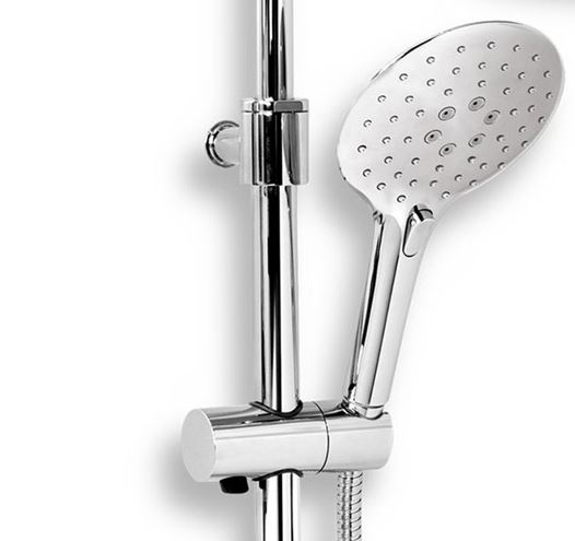 NOVASERVIS AQUAMAT sprchový set s termostatickou baterií, horní sprcha, ruční sprcha se 3 proudy, teleskopická tyč, hadice, chrom SADA2661 Obrázek - fotka
