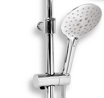 NOVASERVIS AQUAMAT sprchový set s termostatickou baterií, horní sprcha, ruční sprcha se 3 proudy, teleskopická tyč, hadice, chrom SADA2661 Obrázek - fotka