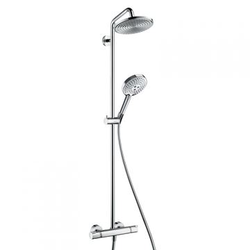 HANSGROHE RAINDANCE S SHOWERPIPE sprchový set s termostatickou baterií, horní sprcha, ruční sprcha se 3 proudy, tyč, hadice, chrom