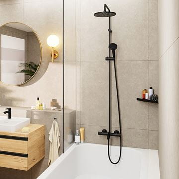 HANSGROHE ADDSTORIS rohová police, nástěnná, matná černá 41741670 Obrázek - fotka