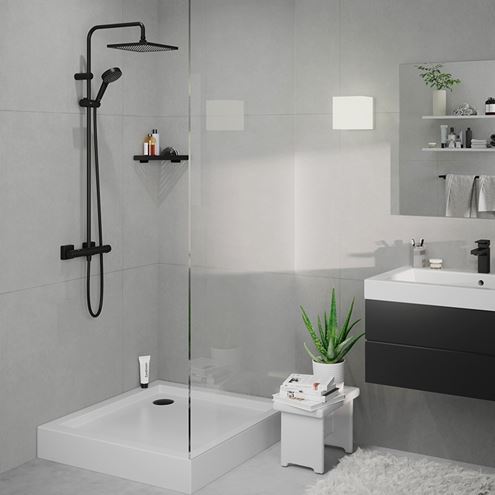 HANSGROHE ADDSTORIS rohová police, nástěnná, matná černá 41741670 Obrázek - fotka