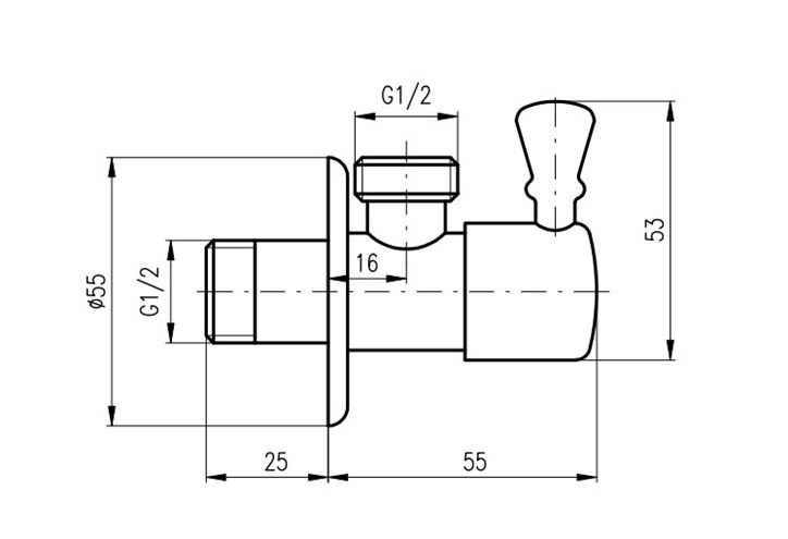 RAV SLEZÁK rohový ventil 1/2"x1/2", stará mosaz RV0112SM Obrázek - fotka
