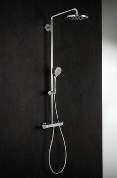 HANSGROHE CROMA SHOWERPIPE 220 sprchový set s termostatickou baterií, horní sprcha, ruční sprcha se 4 proudy, tyč, hadice, chrom 27185000 Obrázek - fotka