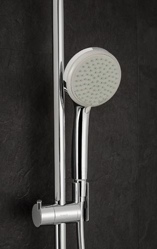 HANSGROHE CROMA SHOWERPIPE 220 sprchový set s termostatickou baterií, horní sprcha, ruční sprcha se 4 proudy, tyč, hadice, chrom 27185000 Obrázek - fotka