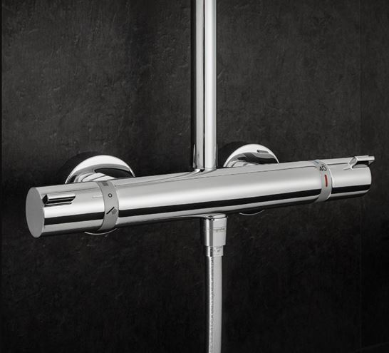 HANSGROHE CROMA SHOWERPIPE 220 sprchový set s termostatickou baterií, horní sprcha, ruční sprcha se 4 proudy, tyč, hadice, chrom 27185000 Obrázek - fotka