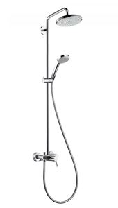 HANSGROHE CROMA SHOWERPIPE 220 sprchový set s baterií, horní sprcha, ruční sprcha se 4 proudy, chrom