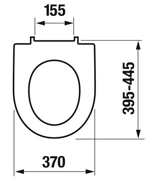 JIKA LYRA PLUS WC sedátko, bílá H8903840000631 Technický nákres
