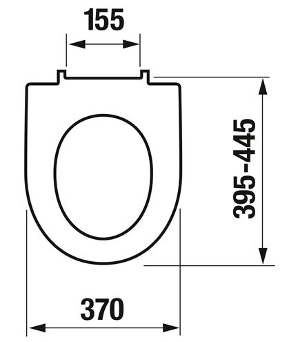 JIKA LYRA PLUS WC sedátko, bílá H8903840000631 Technický nákres