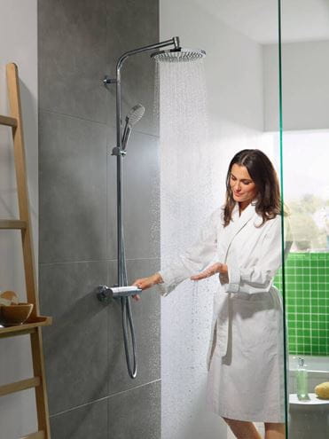 HANSGROHE CROMETTA S SHOWERPIPE 240 sprchový set s termostatickou baterii, horní sprcha, ruční sprcha se 2 proudy, tyč, hadice, chrom 27267000 Obrázek - fotka