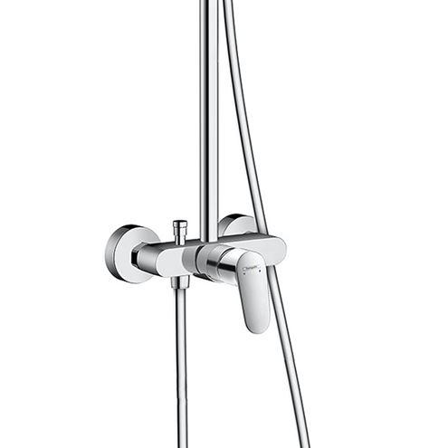 HANSGROHE CROMETTA E SHOWERPIPE 240 sprchový set s baterií, horní sprcha, ruční sprcha se 2 proudy, tyč, hadice, chrom 27284000 Obrázek - fotka