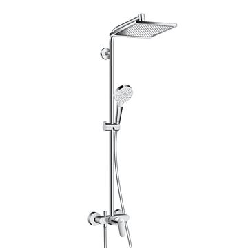 HANSGROHE CROMETTA E SHOWERPIPE 240 sprchový set s baterií, horní sprcha, ruční sprcha se 2 proudy, tyč, hadice, chrom