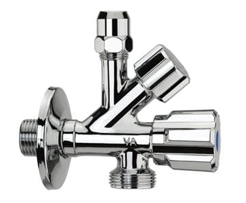 RAF kombinovaný rohový ventil 1/2"x3/8"x3/4", chrom