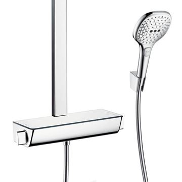 HANSGROHE RAINDANCE E SHOWERPIPE 360 sprchový set s termostatickou baterii, horní sprcha, ruční sprcha se 3 proudy, tyč, hadice, EcoSmart, chrom 27286000 Obrázek - fotka