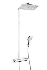 HANSGROHE RAINDANCE E SHOWERPIPE 360 sprchový set s termostatickou baterii, horní sprcha, ruční sprcha se 3 proudy, tyč, hadice, EcoSmart, chrom