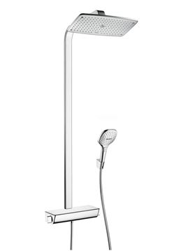 HANSGROHE RAINDANCE E SHOWERPIPE 360 sprchový set s termostatickou baterii, horní sprcha, ruční sprcha se 3 proudy, tyč, hadice, EcoSmart, chrom