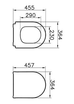 VITRA INTEGRA WC sedátko slim, SoftClosing, bílá 110-003-019 Technický nákres