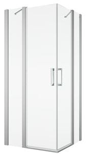 RONAL DIVERA D22DE2B sprchový kout 100x100 cm, rohový vstup, křídlové dveře, aluchrom/čiré sklo