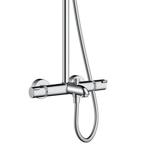 HANSGROHE CROMETTA E SHOWERPIPE 240 vanová termostatická baterie, s horní a ruční sprchou se 2 proudy, chrom 27298000 Obrázek - fotka