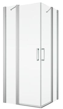 RONAL DIVERA D22DE2B sprchový kout 100x110 cm, rohový vstup, křídlové dveře, aluchrom/čiré sklo