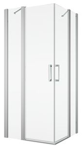 RONAL DIVERA D22DE2B sprchový kout 100x110 cm, rohový vstup, křídlové dveře, aluchrom/čiré sklo