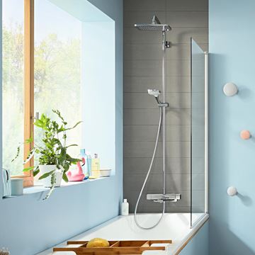 HANSGROHE CROMA E SHOWERPIPE 280 vanová termostatická baterie, s horní a ruční sprchou se 3 proudy, chrom 27687000 Obrázek - fotka