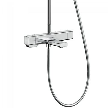HANSGROHE CROMA E SHOWERPIPE 280 vanová termostatická baterie, s horní a ruční sprchou se 3 proudy, chrom 27687000 Obrázek - fotka