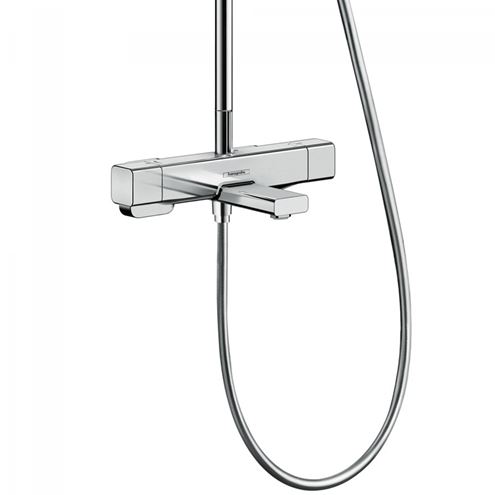 HANSGROHE CROMA E SHOWERPIPE 280 vanová termostatická baterie, s horní a ruční sprchou se 3 proudy, chrom 27687000 Obrázek - fotka