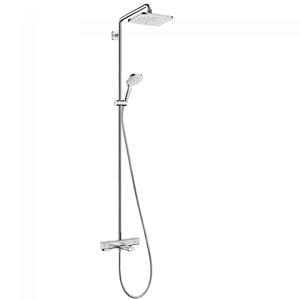 HANSGROHE CROMA E SHOWERPIPE 280 vanová termostatická baterie, s horní a ruční sprchou se 3 proudy, chrom