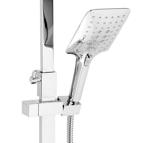 NOVASERVIS NOBLESS EDGE sprchový set s baterií, horní sprcha, ruční sprcha se 3 proudy, teleskopická tyč, hadice, chrom SET069/36,0 Obrázek - fotka