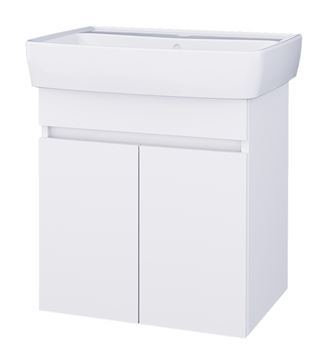 CONCEPT 50 skříňka pod umyvadlo 52x39,2x55 cm, 2 dvířka, lesklá bílá