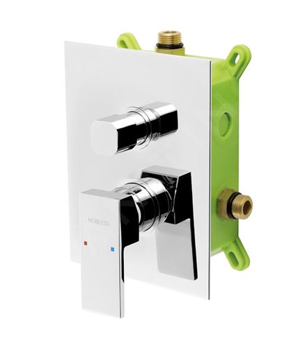 NOVASERVIS NOBLESS EDGE sprchový set s podomítkovou baterií, horní sprcha, ruční sprcha se 3 proudy, hadice, držák, Eco, chrom SADA36051R,0 Obrázek - fotka