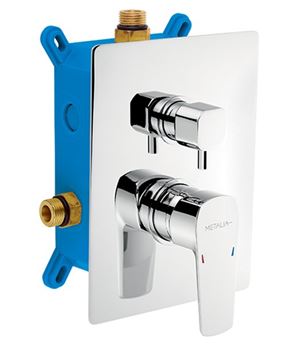 NOVASERVIS METALIA 58 sprchový set s podomítkovou baterií, horní sprcha, ruční sprcha se 3 proudy, hadice, držák, Eco, chrom/bílá SADA58051R,0 Obrázek - fotka