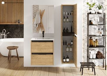 ROCA ALPINE skříňka pod umyvadlo 58,5x59x45,2 cm, 2 zásuvky, světlý dub A857863464 Obrázek - fotka