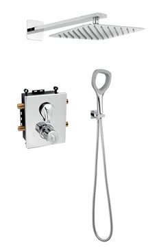 NOVASERVIS METALIA ECO+ sprchový set s termostatickou podomítkovou baterií, horní sprcha, ruční sprcha, hadice, držák, chrom