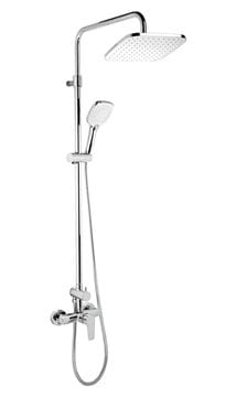 NOVASERVIS METALIA 58 sprchový set s baterií, horní sprcha, ruční sprcha se 3 proudy, teleskopická tyč, hadice, Eco, chrom