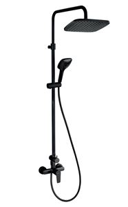 NOVASERVIS METALIA 58 sprchový set s baterií, horní sprcha, ruční sprcha se 3 proudy, teleskopická tyč, hadice, Eco, matná černá