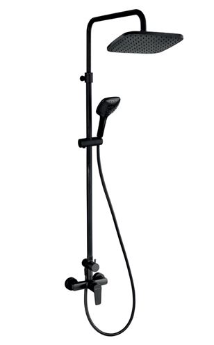 NOVASERVIS METALIA 58 sprchový set s baterií, horní sprcha, ruční sprcha se 3 proudy, teleskopická tyč, hadice, Eco, matná černá SET071/58,5 Obrázek - Hlavní obrázek