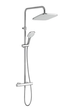 NOVASERVIS METALIA 58 sprchový set s termostatickou baterií, horní sprcha, ruční sprcha se 3 proudy, teleskopická tyč, hadice, Eco, chrom