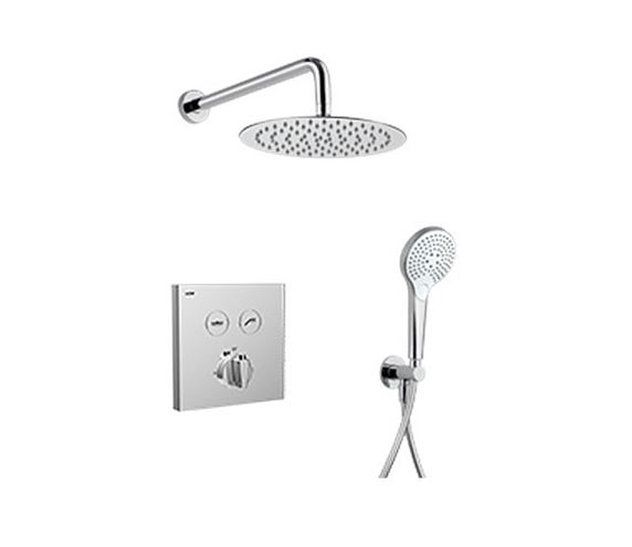 NDW KIT SWISSBOX sprchový set s termostatickou podomítkovou baterií, horní sprcha, ruční sprcha se 3 proudy, hadice, držák, chrom PM09068/CH Obrázek - Hlavní obrázek