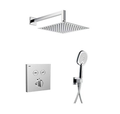 NDW KIT SWISSBOX sprchový set s termostatickou podomítkovou baterií, horní sprcha, ruční sprcha se 3 proudy, hadice, držák, chrom PM09069/CH Obrázek - Hlavní obrázek