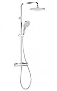 KLUDI FRESHLINE sprchový set s termostatickou baterií, horní sprcha, ruční sprcha se 3 proudy, teleskopická tyč, hadice, chrom