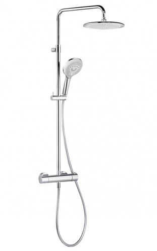KLUDI FRESHLINE sprchový set s termostatickou baterií, horní sprcha, ruční sprcha se 3 proudy, teleskopická tyč, hadice, chrom 6709205-00 Obrázek - Hlavní obrázek