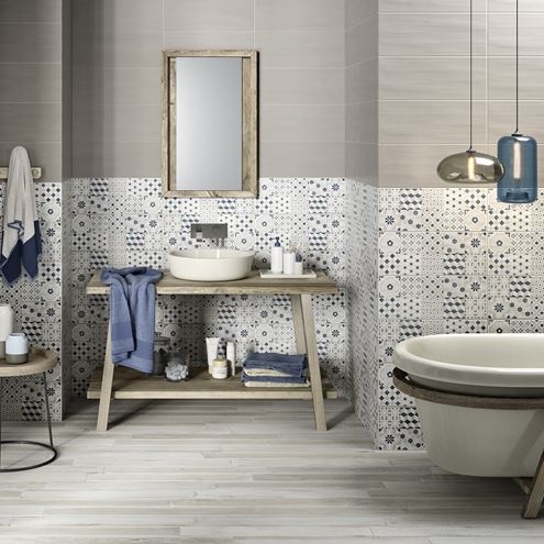 MARAZZI PAINT dekor 20x50 cm, mat, bianco/grigio/blu MMTU Obrázek - fotka